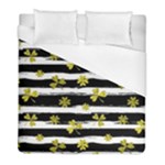 st patricks black white clover Duvet Cover (Full/ Double Size)