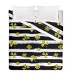 st patricks black white clover Duvet Cover Double Side (Full/ Double Size)