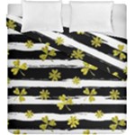 st patricks black white clover Duvet Cover Double Side (King Size)