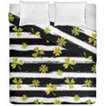 st patricks black white clover Duvet Cover Double Side (California King Size)