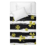 st patricks black white clover Duvet Cover Double Side (Single Size)