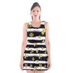 st patricks black white clover Scoop Neck Skater Dress