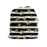 st patricks black white clover Drawstring Pouch (XL)