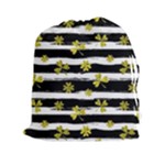 st patricks black white clover Drawstring Pouch (XXL)