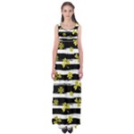 st patricks black white clover Empire Waist Maxi Dress