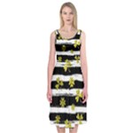 st patricks black white clover Midi Sleeveless Dress