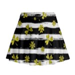 st patricks black white clover Mini Flare Skirt