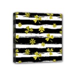 st patricks black white clover Mini Canvas 4  x 4  (Stretched)