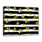 st patricks black white clover Canvas 14  x 11  (Stretched)