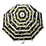 st patricks black white clover Folding Umbrella