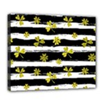 st patricks black white clover Deluxe Canvas 24  x 20  (Stretched)