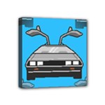 blue Delorean Mini Canvas 4  x 4  (Stretched)