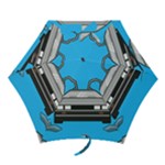 blue Delorean Mini Folding Umbrella