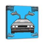 blue Delorean Mini Canvas 6  x 6  (Stretched)