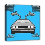 blue Delorean Mini Canvas 8  x 8  (Stretched)