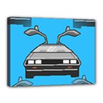 blue Delorean Canvas 16  x 12  (Stretched)