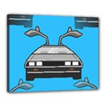 blue Delorean Canvas 20  x 16  (Stretched)