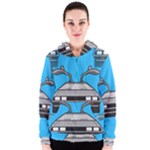 blue Delorean Women s Zipper Hoodie