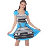 blue Delorean Cap Sleeve Dress