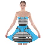 blue Delorean Strapless Bra Top Dress