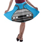 blue Delorean A-line Skater Skirt