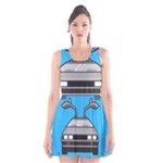 blue Delorean Scoop Neck Skater Dress