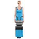 blue Delorean Maxi Thigh Split Dress