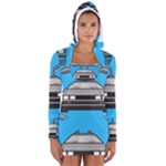 blue Delorean Women s Long Sleeve Hooded T-shirt