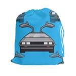 blue Delorean Drawstring Pouch (XXL)