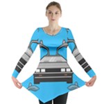 blue Delorean Long Sleeve Tunic 