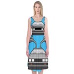 blue Delorean Midi Sleeveless Dress