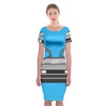 blue Delorean Classic Short Sleeve Midi Dress