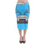 blue Delorean Midi Pencil Skirt