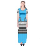 blue Delorean Short Sleeve Maxi Dress