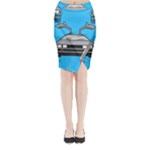 blue Delorean Midi Wrap Pencil Skirt