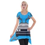 blue Delorean Short Sleeve Side Drop Tunic