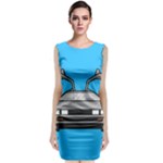 blue Delorean Sleeveless Velvet Midi Dress