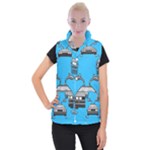 blue Delorean Women s Button Up Puffer Vest