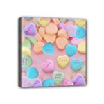 valentines candy hearts Mini Canvas 4  x 4  (Stretched)