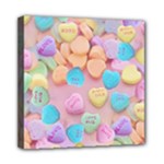 valentines candy hearts Mini Canvas 8  x 8  (Stretched)