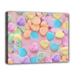 valentines candy hearts Canvas 14  x 11  (Stretched)