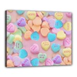 valentines candy hearts Canvas 20  x 16  (Stretched)