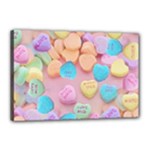 valentines candy hearts Canvas 18  x 12  (Stretched)