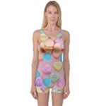 valentines candy hearts One Piece Boyleg Swimsuit