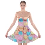 valentines candy hearts Strapless Bra Top Dress