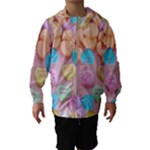 valentines candy hearts Hooded Wind Breaker (Kids)