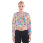 valentines candy hearts Women s Cropped Sweatshirt