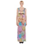 valentines candy hearts Maxi Thigh Split Dress