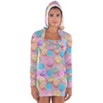 valentines candy hearts Women s Long Sleeve Hooded T-shirt