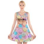 valentines candy hearts V-Neck Sleeveless Dress